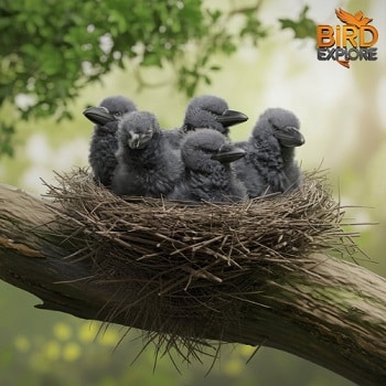 Nesting Behavior of Baby Crow